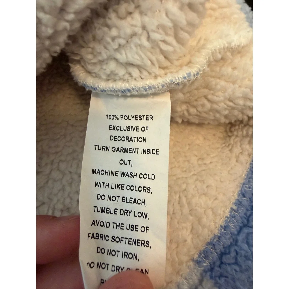 Vineyard Vines Boys Blue Buffalo Check Sherpa Fleece Quarter Zip  Med 10-12